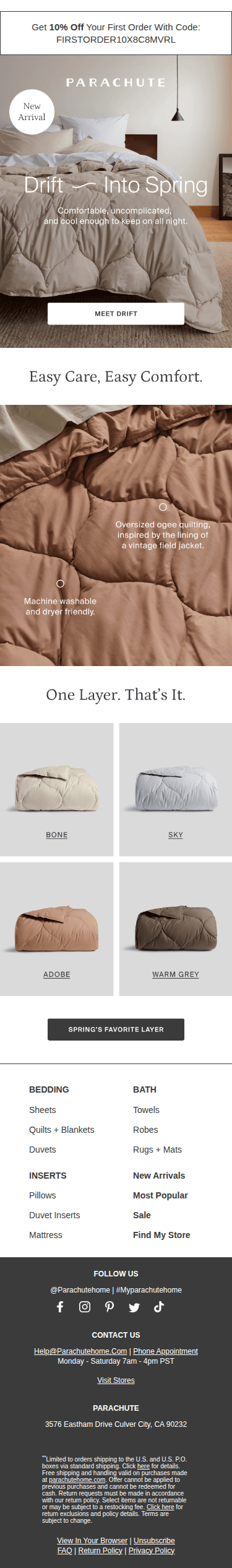 Parachute Home email