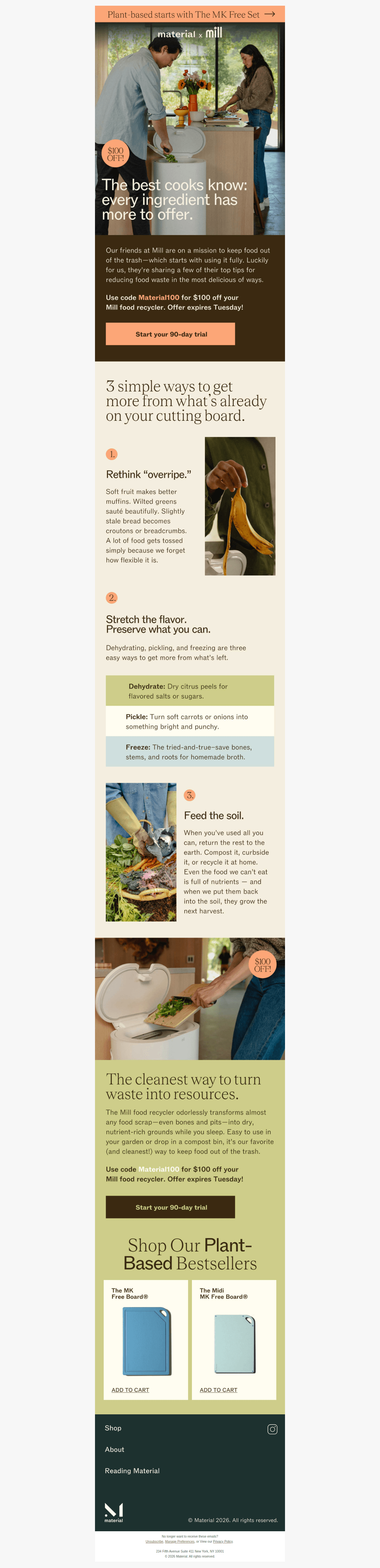Mill’s guide to scrappy cooking — and special offer — desktop view